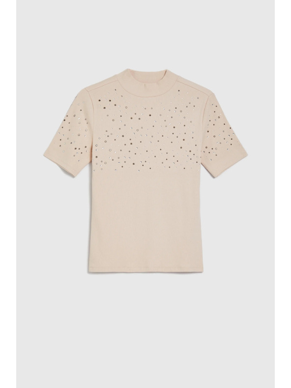 Moodo Béžová blúzka s vreckami Moodo