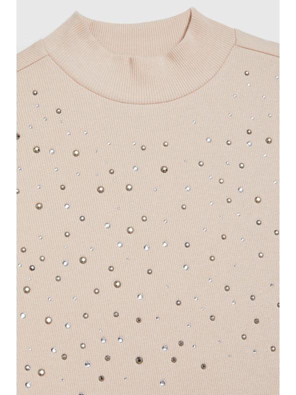 Moodo Béžová blúzka s vreckami Moodo