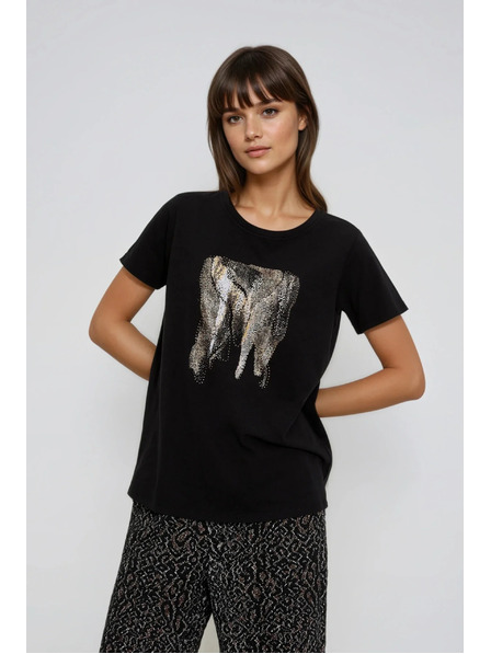 Moodo Blúzka s potlačou čierna Moodo