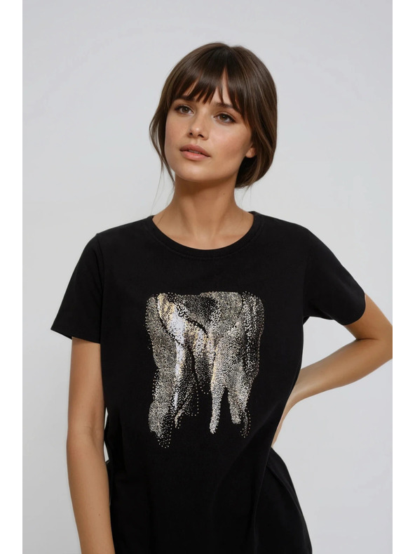 Moodo Blúzka s potlačou čierna Moodo