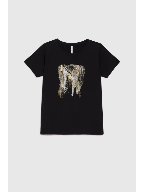 Moodo Blúzka s potlačou čierna Moodo