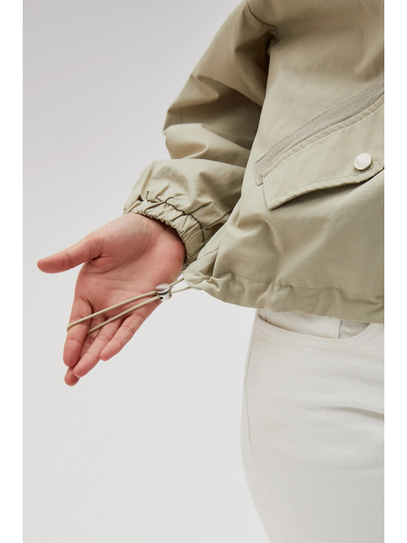 Moodo Krátka bunda s kapucňou olivová Moodo