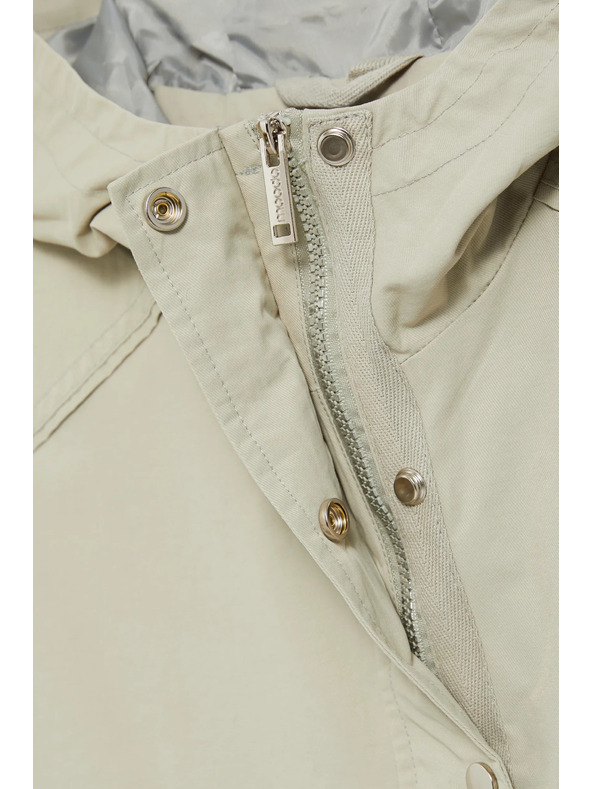 Moodo Krátka bunda s kapucňou olivová Moodo