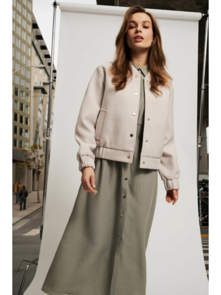 Moodo Béžová dámska bomber bunda Moodo