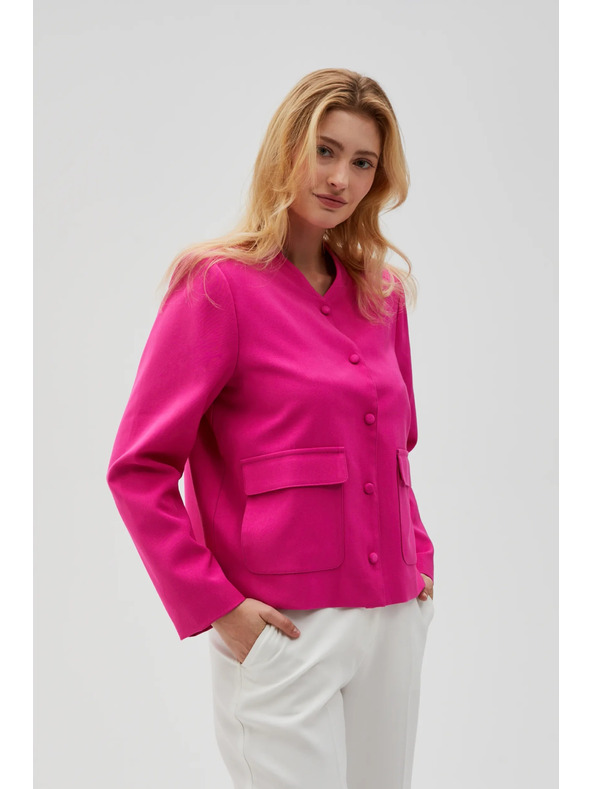 Moodo Bunda na gombíky fuchsiová Moodo