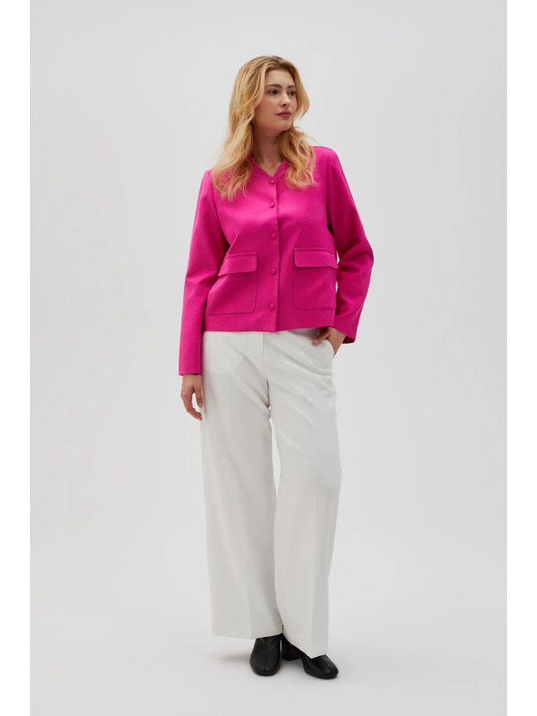 Moodo Bunda na gombíky fuchsiová Moodo