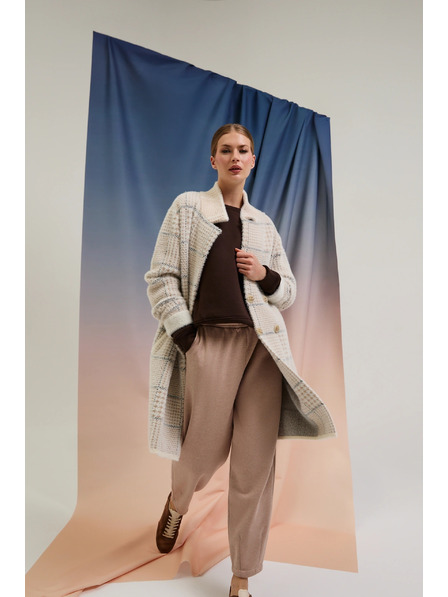 Moodo Kabát kocka béžový Moodo