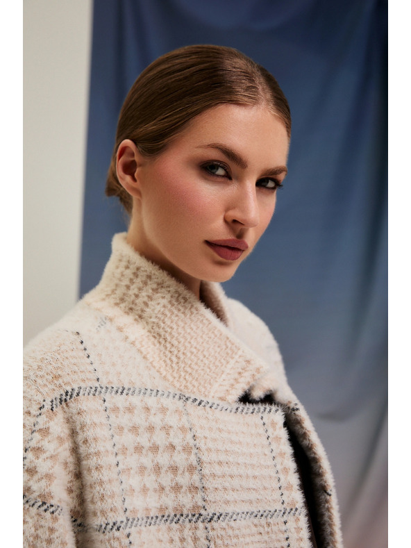 Moodo Kabát kocka béžový Moodo