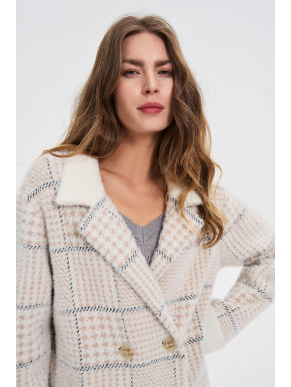 Moodo Kabát kocka béžový Moodo