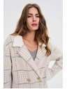 Moodo Kabát kocka béžový Moodo