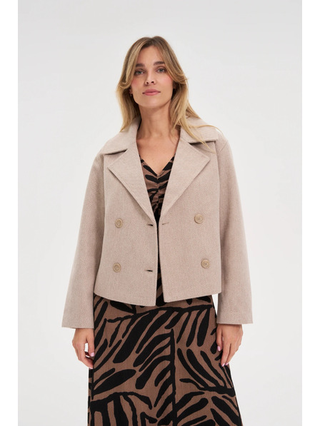 Moodo Krátky béžový kabát Moodo
