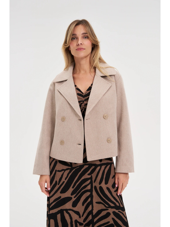 Moodo Krátky béžový kabát Moodo