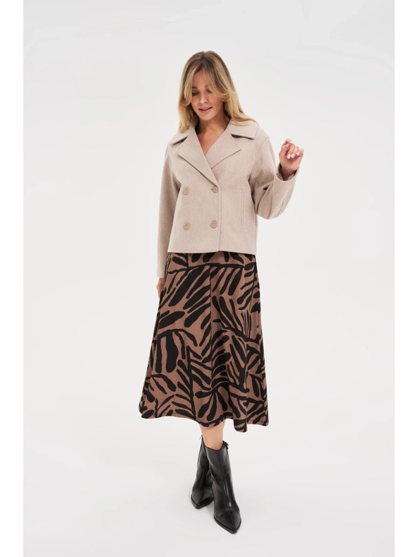 Moodo Krátky béžový kabát Moodo