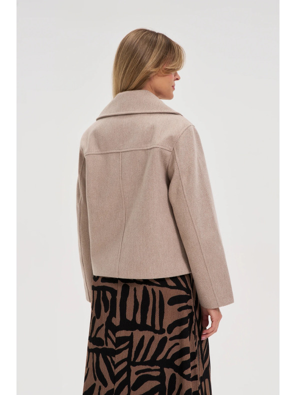 Moodo Krátky béžový kabát Moodo