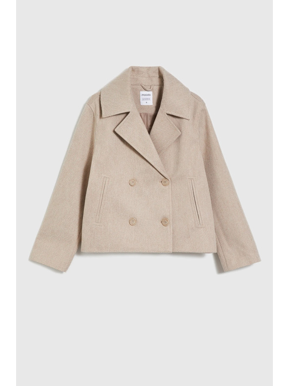 Moodo Krátky béžový kabát Moodo