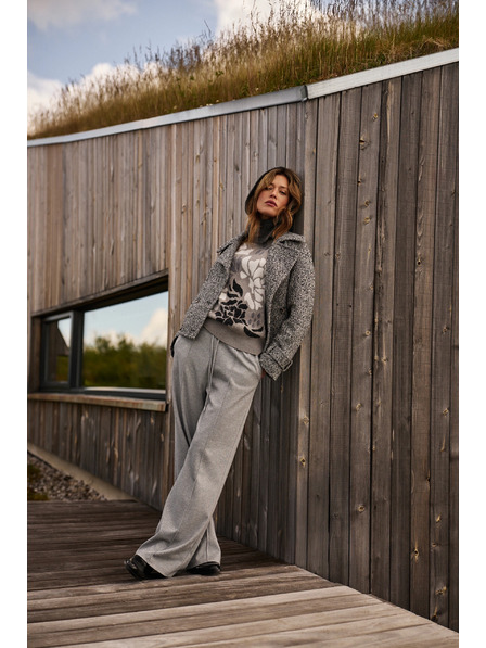 Moodo Krátky čiernobiely kabát Moodo