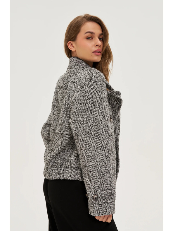 Moodo Krátky čiernobiely kabát Moodo