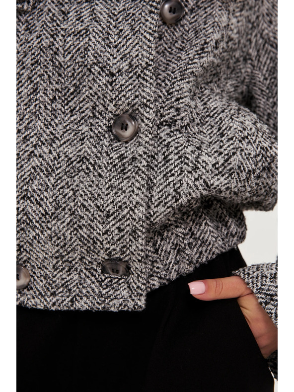 Moodo Krátky čiernobiely kabát Moodo