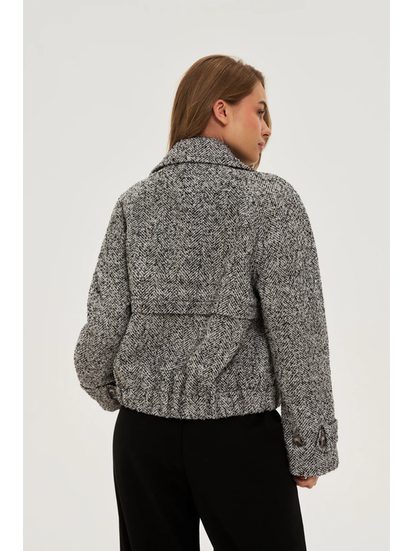 Moodo Krátky čiernobiely kabát Moodo