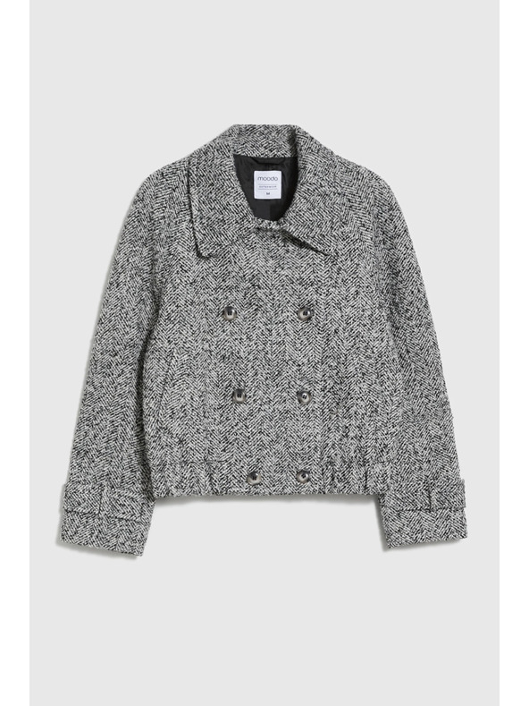 Moodo Krátky čiernobiely kabát Moodo