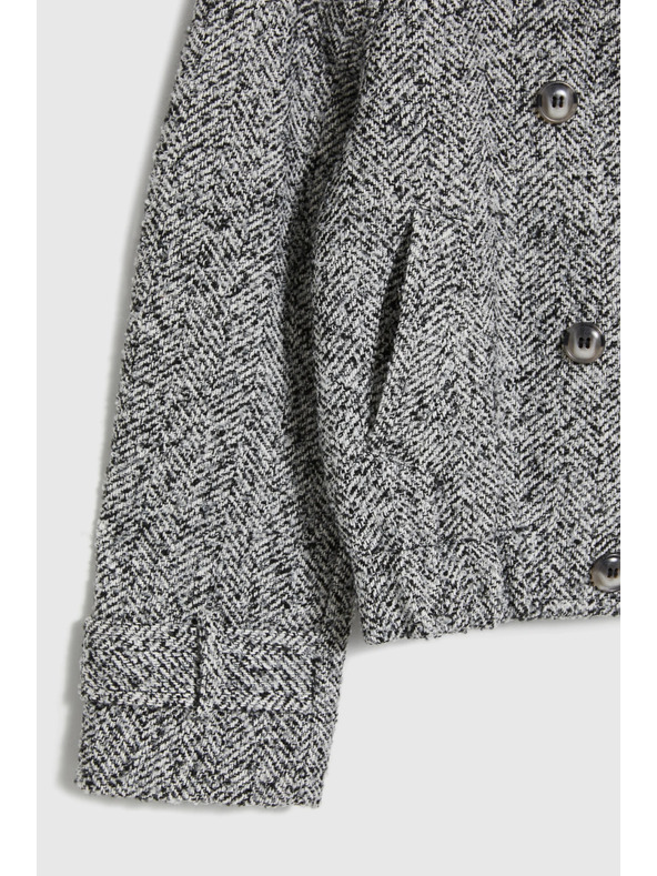 Moodo Krátky čiernobiely kabát Moodo