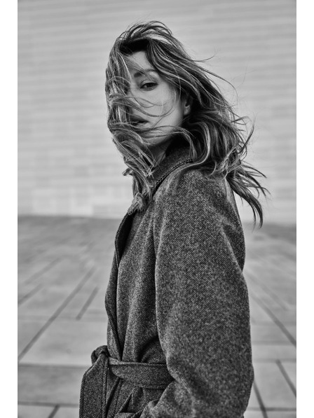 Moodo Kabát s páskom sivý Moodo