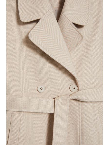 Moodo Kabát s páskom béžový Moodo