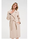Moodo Kabát s páskom béžový Moodo