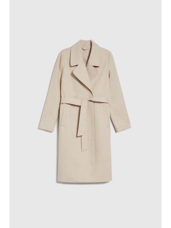 Moodo Kabát s páskom béžový Moodo