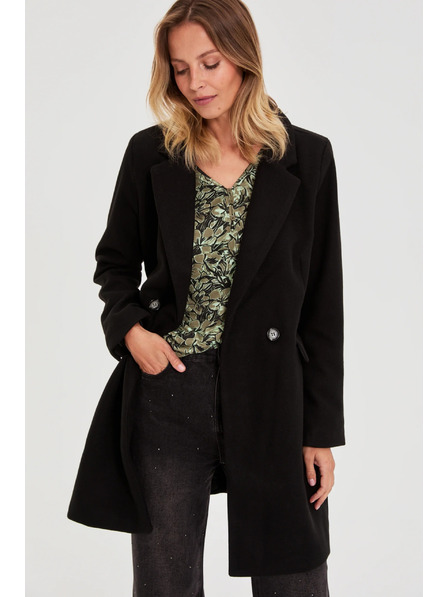 Moodo Dvojradový kabát čierny Moodo