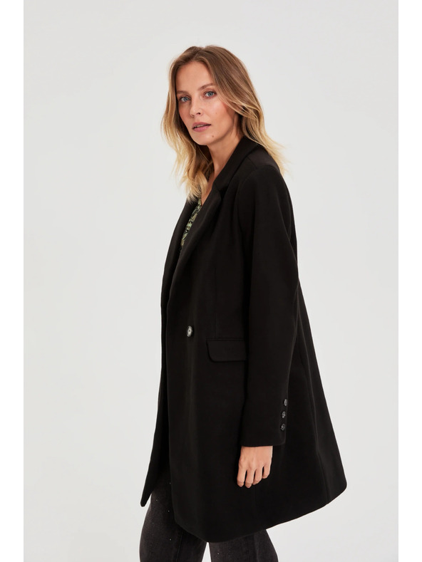 Moodo Dvojradový kabát čierny Moodo