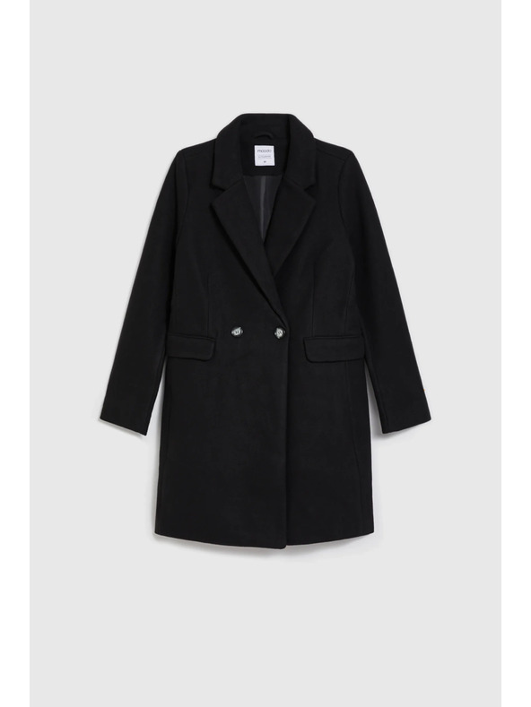 Moodo Dvojradový kabát čierny Moodo