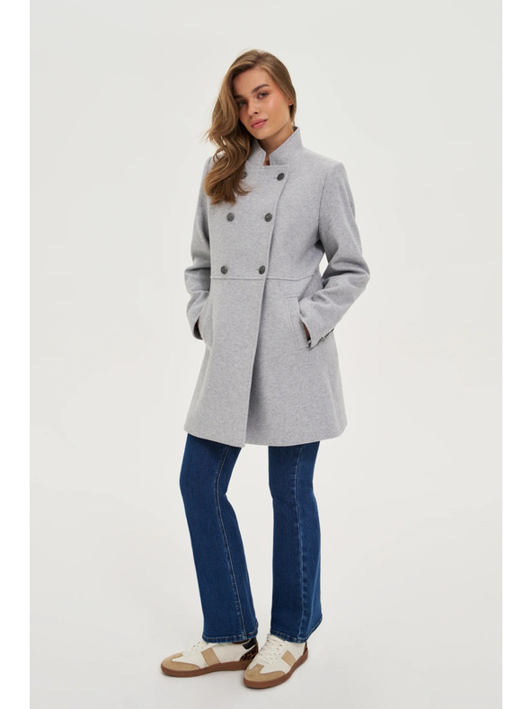 Moodo Krátky sivý kabát Moodo