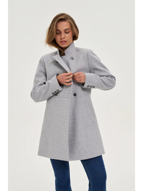 Moodo Krátky sivý kabát Moodo