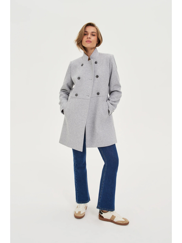 Moodo Krátky sivý kabát Moodo