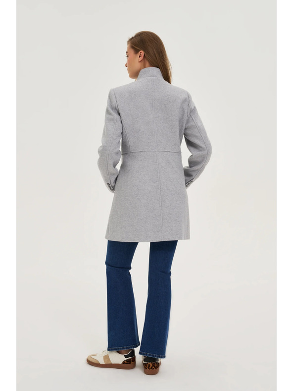 Moodo Krátky sivý kabát Moodo