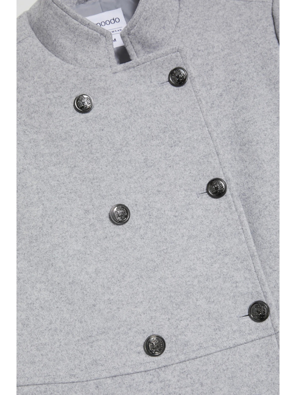 Moodo Krátky sivý kabát Moodo