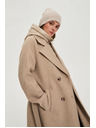 Moodo Dlhý kabát s kapucňou béžový Moodo