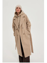 Moodo Dlhý kabát s kapucňou béžový Moodo
