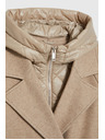 Moodo Dlhý kabát s kapucňou béžový Moodo