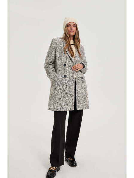 Moodo Kabát rybia kosť sivý Moodo