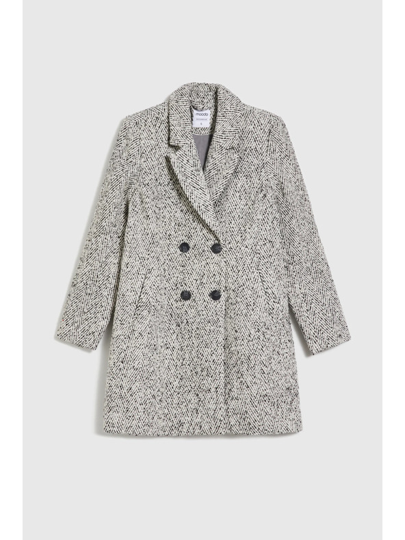 Moodo Kabát rybia kosť sivý Moodo