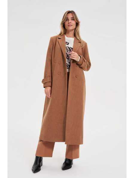Moodo Dlhý kabát hnedý Moodo