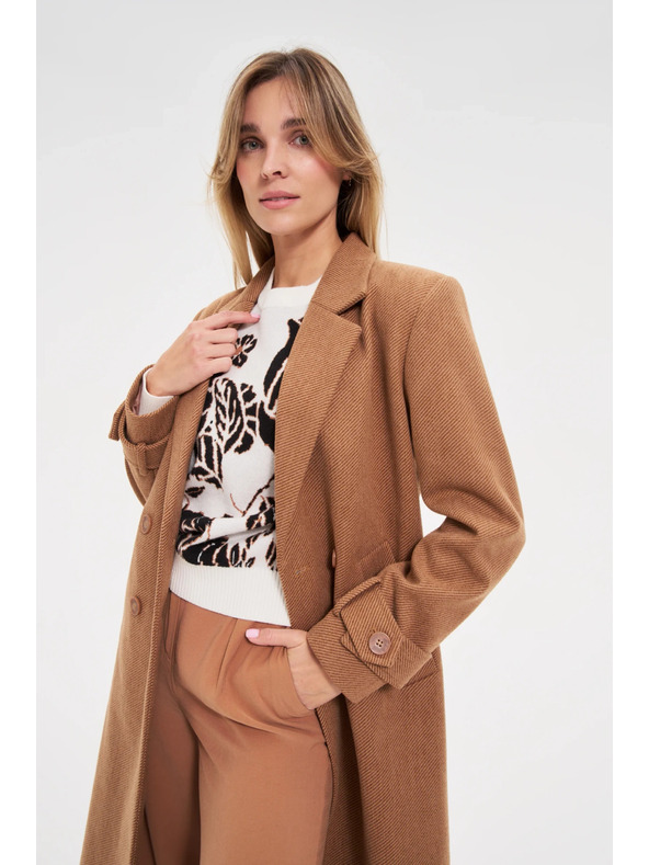 Moodo Dlhý kabát hnedý Moodo