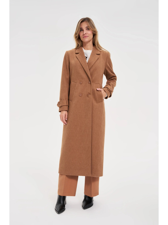 Moodo Dlhý kabát hnedý Moodo