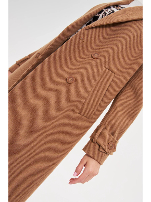 Moodo Dlhý kabát hnedý Moodo