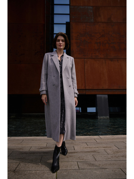 Moodo Dlhý kabát sivý Moodo