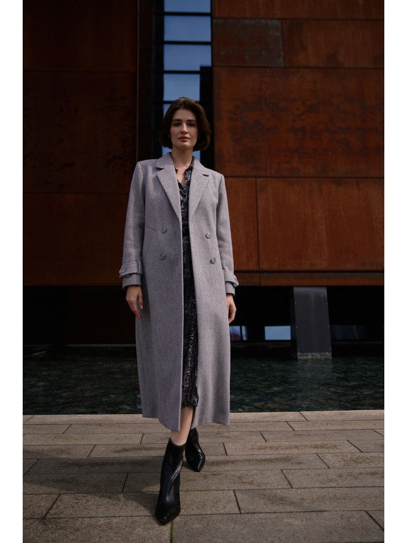 Moodo Dlhý kabát sivý Moodo