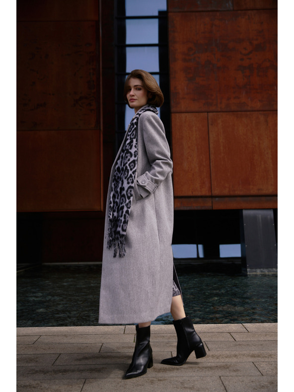 Moodo Dlhý kabát sivý Moodo