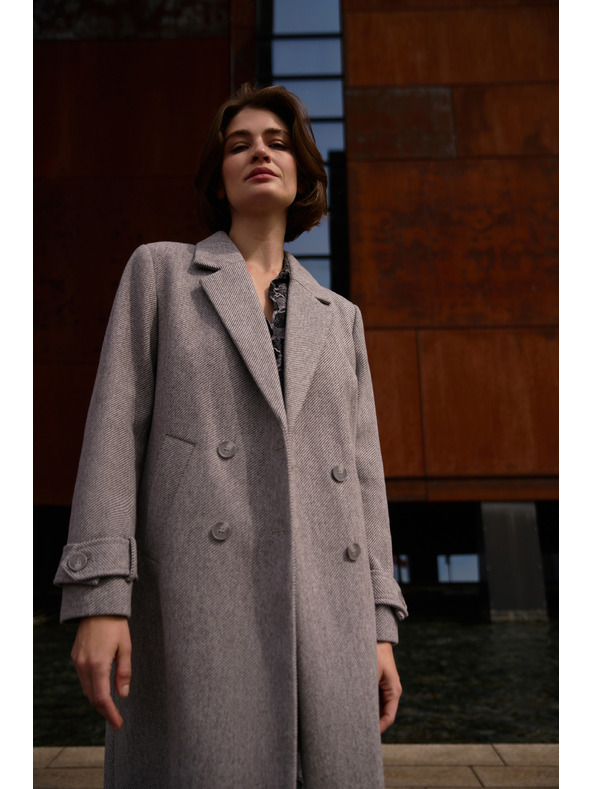 Moodo Dlhý kabát sivý Moodo